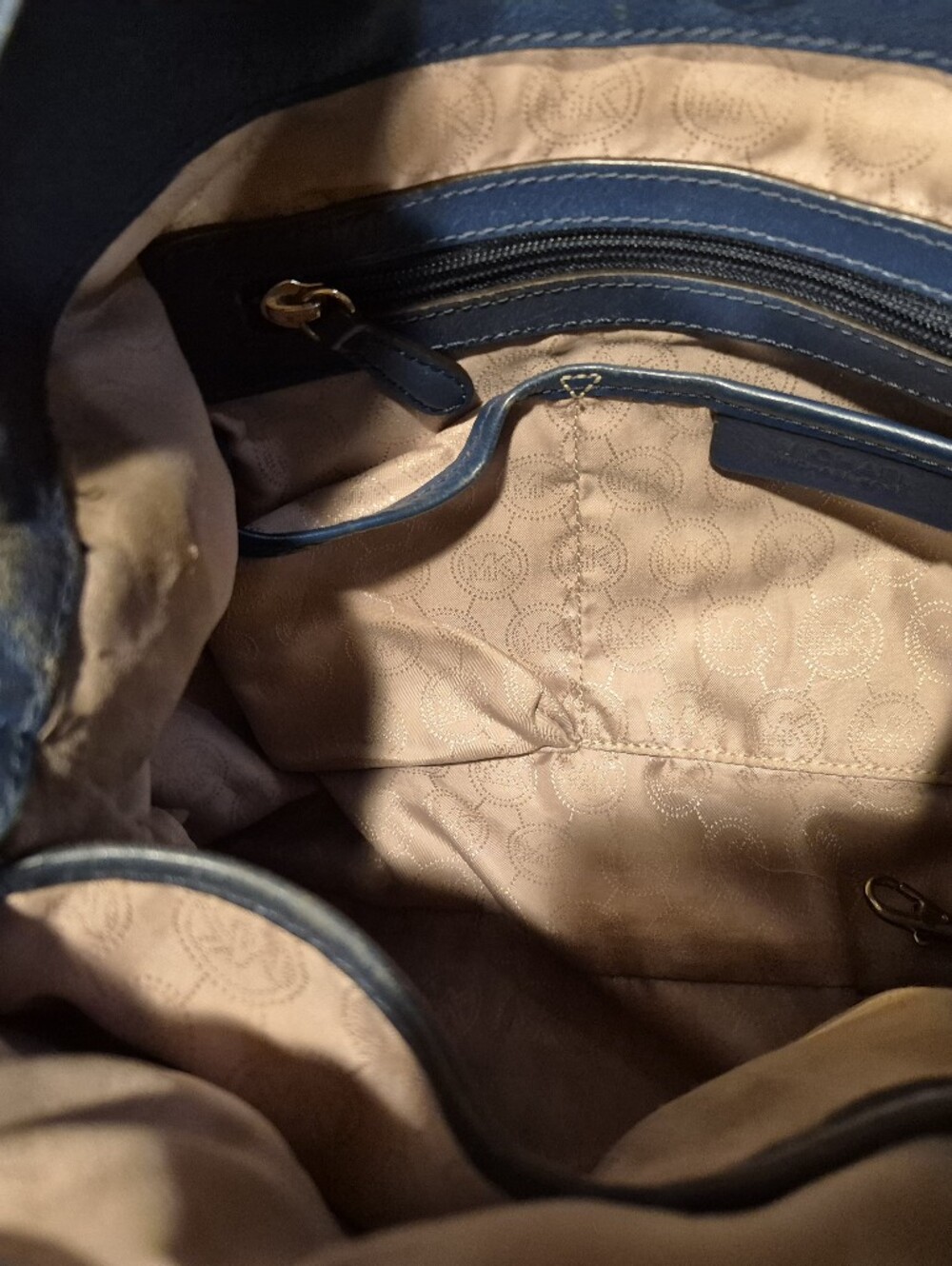 Michael Michael Kors Blue Devon Leather Hobo Satchel - Picture 6 of 9